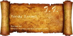 Tordy Izrael névjegykártya